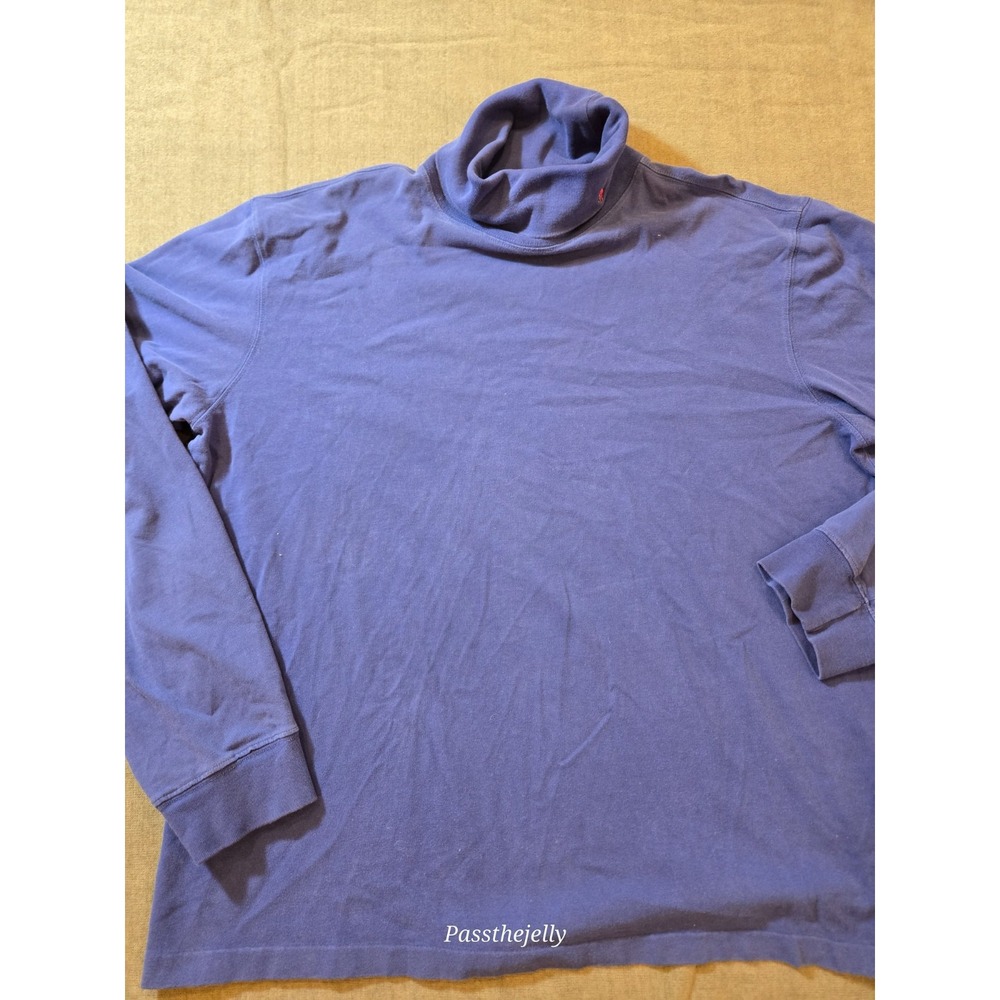 Polo Ralph Lauren Sweater Mens XXL Navy 100% Cotton Pony Embroidered Turtleneck
